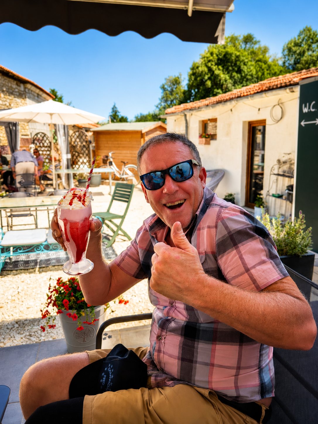 Milkshake dans le jardin